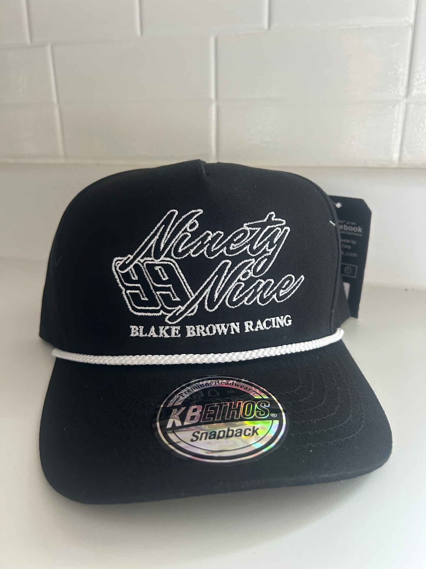 Black Ninety Nine 99 Embroidered Hat